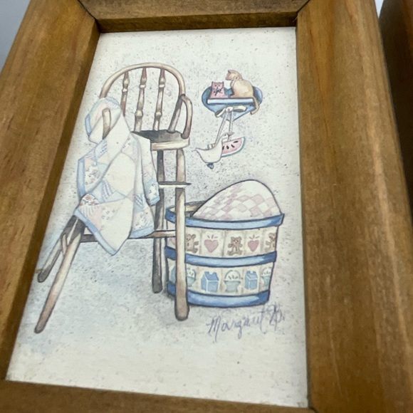 Vintage set of 3 Margaret B mini country cozy art prints - Picture 4 of 7